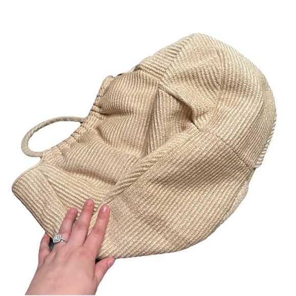 Elie Tahari Beige Woven Emmy Raffia Large Hobo Shoulder Bag - Picture 8 of 9